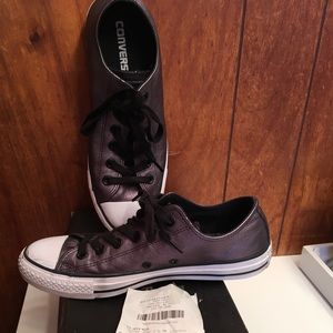 LAST CHANCE NO OFFER Leather Metallic Converse